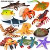 Simulated Marine Animal Model Crab Lobster Starfish Turtle Underwater World Marine Life Children's Educational Toy Modelset Toy