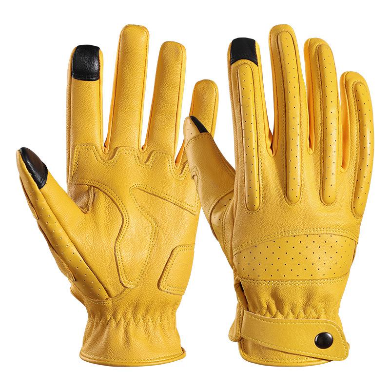 Мотоциклетные перчатки из овчины Нескользящие Износостойкие Уличные Внедорожные Гоночные Перчатки с Полными Пальцами