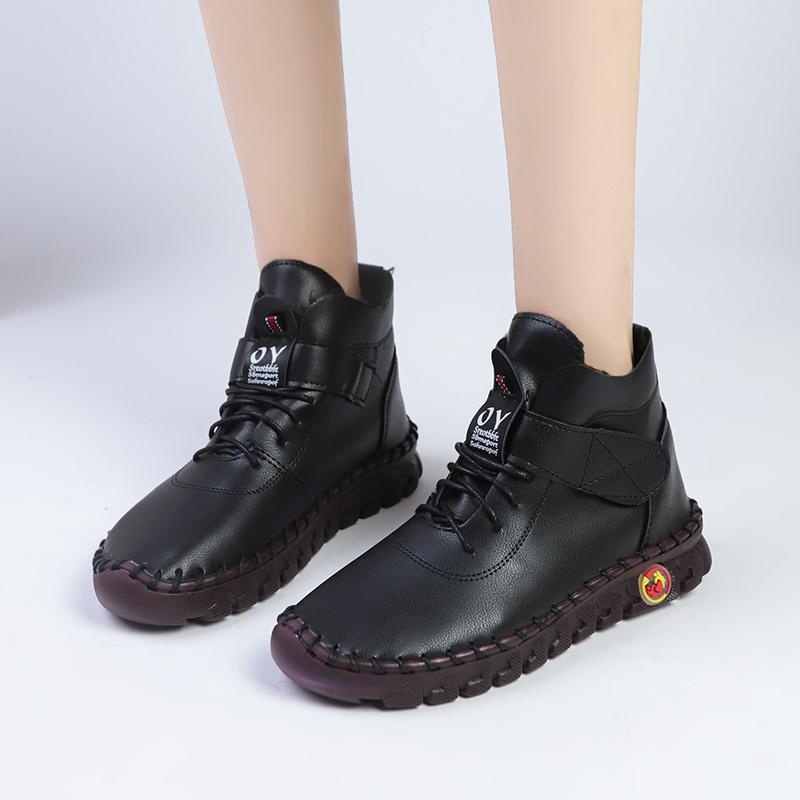 Женские ботинки, новые ботинки с перекрестными шнурками, женская модная короткая плюшевая повседневная обувь, женская горячая распродажа, круглые носки, сохраняющие тепло, ботильоны