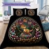 Dinosaur Glass Mandala Pattern Bedding,Quilt Set Quilt Cover Pillowcase Home Birthday Gift (1*duvet cover+2*pillowcase,without core)
