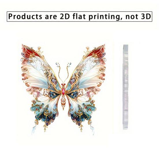 Acrylic Colorful Butterfly Hanging Decoration Home Indoor Christmas Tree Car Rearview Mirror 2D Flat Butterfly Ornament Pendant