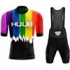 Huub 2026 Мужской велосипедный джерси-сет с коротким рукавом, дышащий, для МТБ, на открытый спорт, с лямками, летняя велосипедная одежда