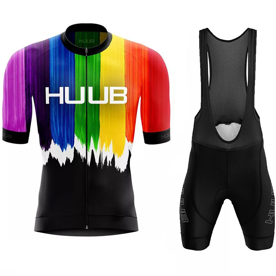 Huub 2026 Мужской велосипедный джерси-сет с коротким рукавом, дышащий, для МТБ, на открытый спорт, с лямками, летняя велосипедная одежда