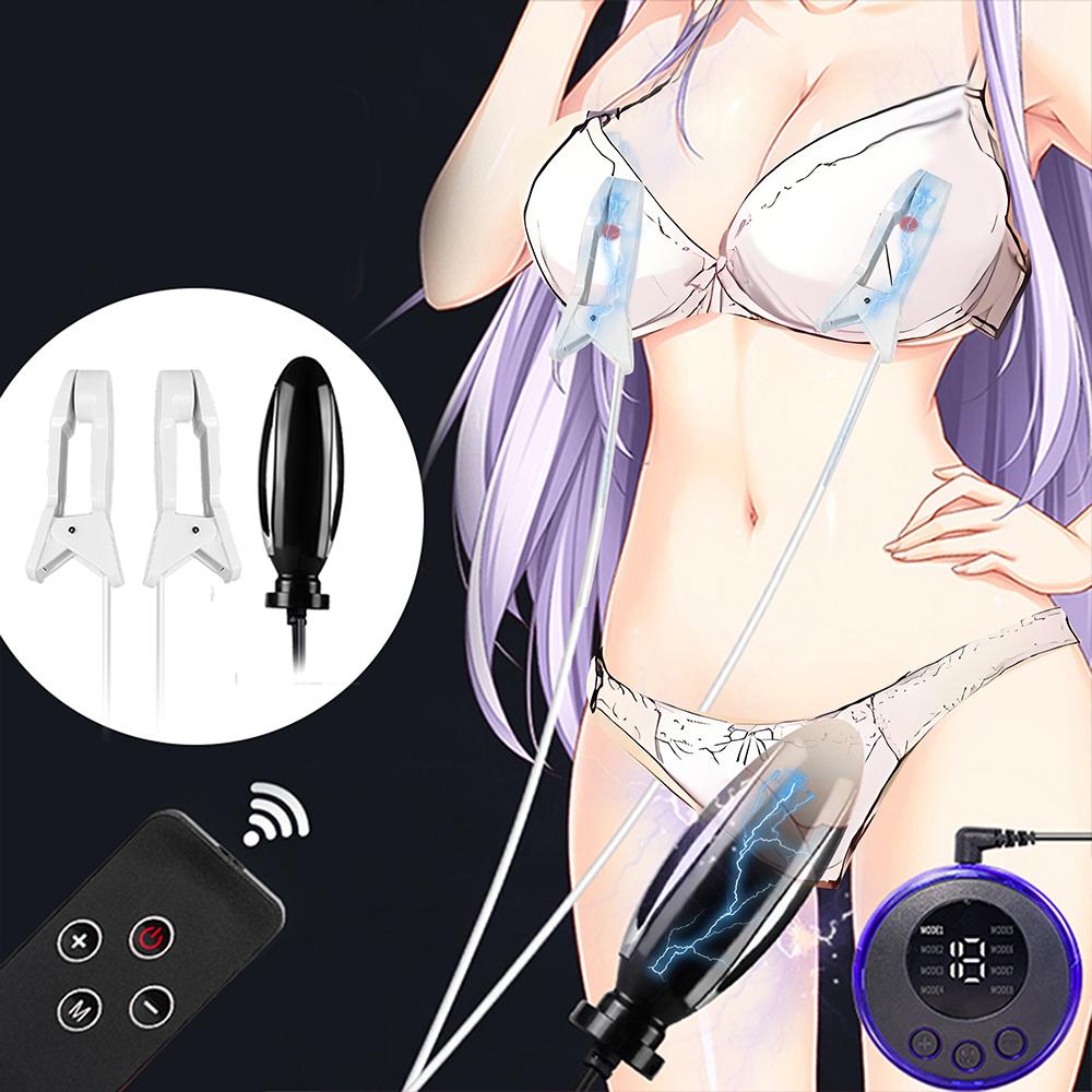 БДСМ Двойное проникновение Анальная пробка Вибрация Электрошок Секс-игрушки Машина Фетиш Зажим для сосков Инструмент Секс Шоппинг для взрослых Порно 18+