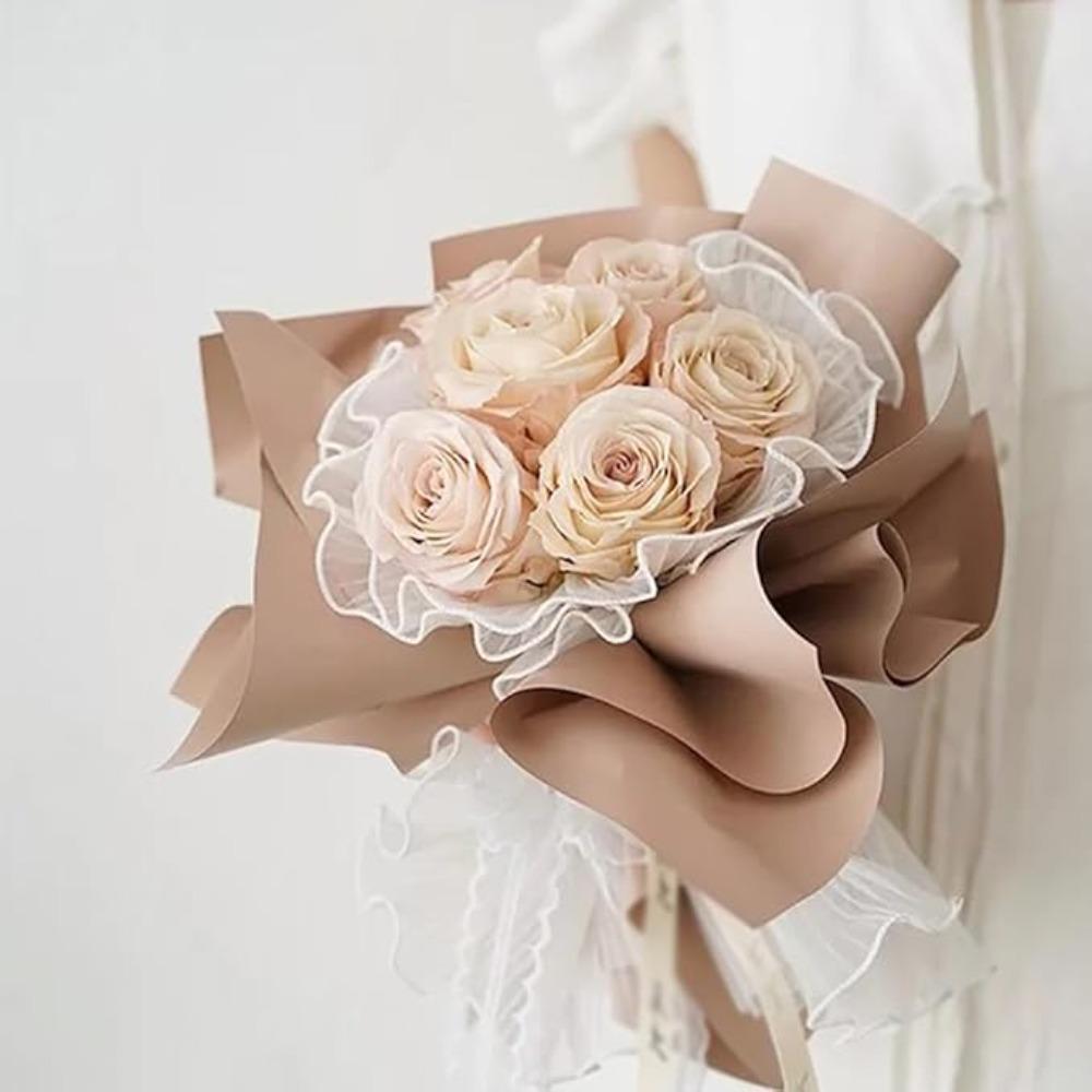 3 Pcs Pearl Edge Packaging Paper Flower Wrapping Mesh Yarn Bouquet Wrapping Yarn Gift Wrap Mesh Paper Florist Supplies