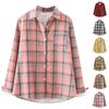 Женская мода И зимняя стеганая и утолщенная твидовая клетчатая рубашка Теплая повседневная рубашка-куртка