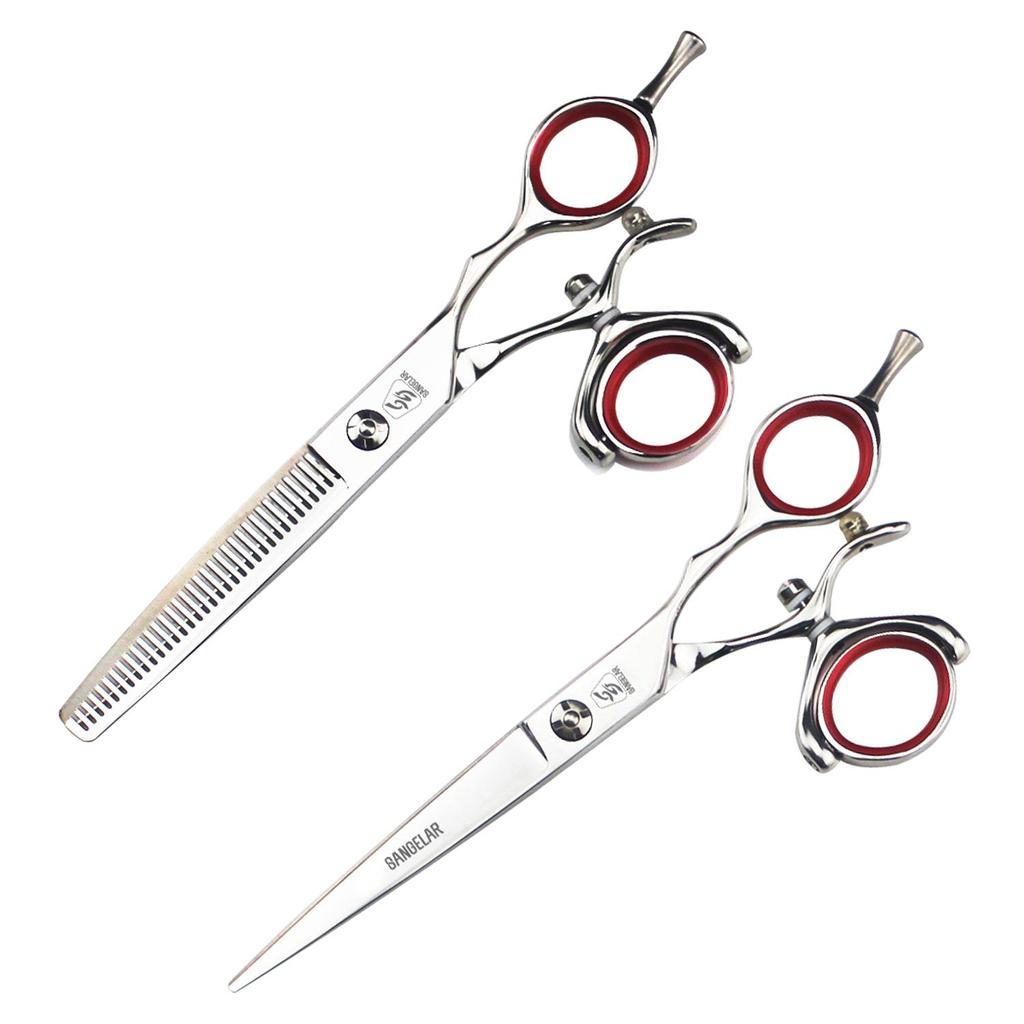 SANGELAR 6-дюймовые ножницы для волос с вращающейся ручкой Профессиональный парикмахерский парикмахер Профессиональный парикмахерский парикмахерские ножницы парикмахерские