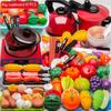 Набор кухонных игрушек для девочки, игрушка для готовки, детская нарезка фруктов, кухонная утварь, детская имитация, обучение, ролевая игра