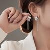 Серьги-гвоздики с цирконом, женские, нишевый дизайн, высококачественные, легкая роскошь, темперамент, индивидуальность, цепочка