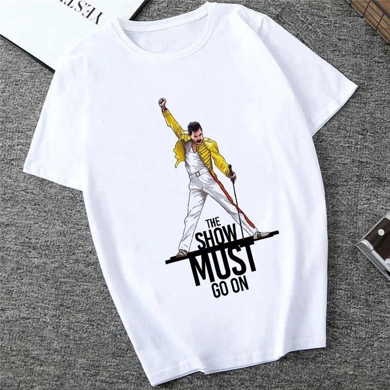 Футболка Freddie The Queen Белая Модная Женская Футболка Харадзюку Каваи Одежда С Коротким Рукавом Летняя Футболка Повседневный Женский Топ С Круглым Вырезом