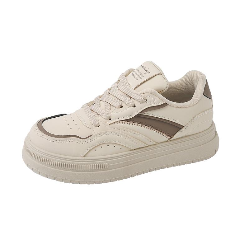 2025 Spring Little White Shoes New Korean Version Ins Female Students Platform Heightening Sports Board Shoes Casual Street Shooting