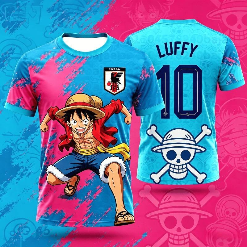 Japan One Piece Luffy Football Jersey Men T-shirt Kids Football Special Jersey Kit Adult Men's/Women's Sweatshirt