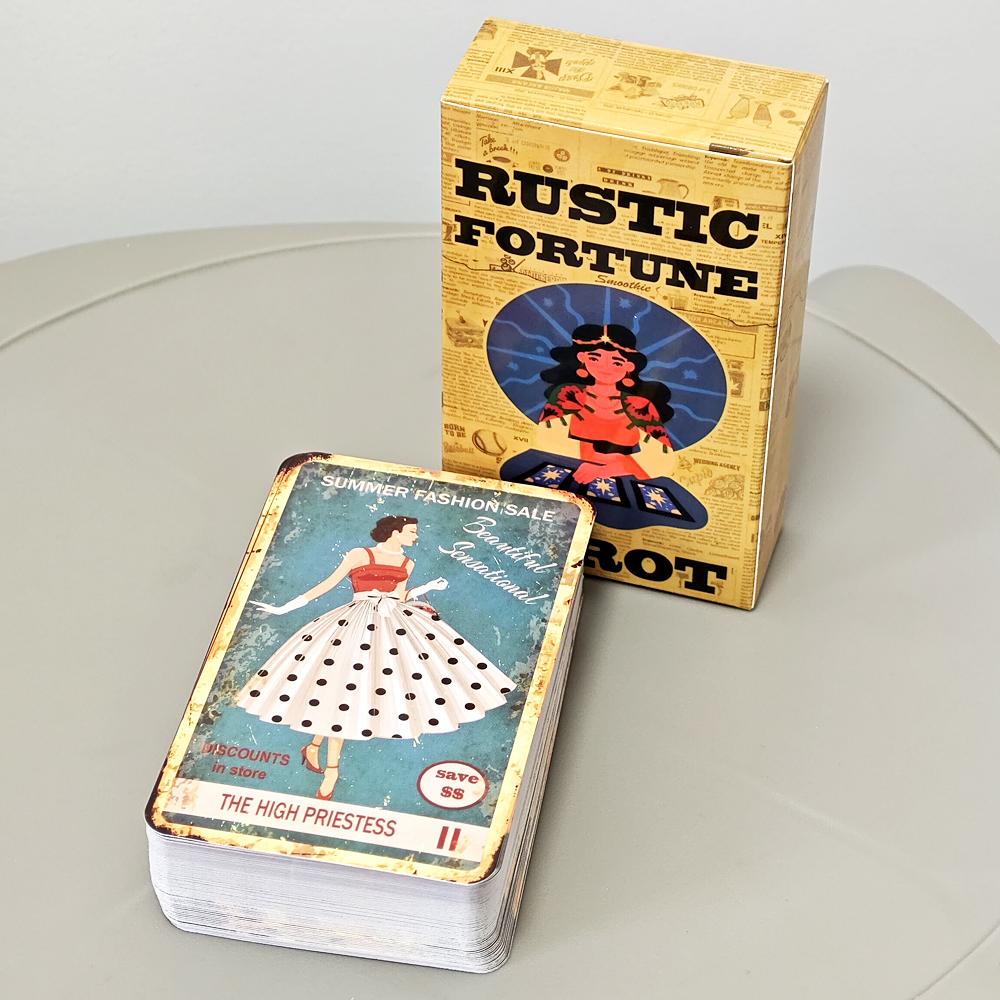 Колода Таро «Деревенская удача» 10,3*6 см, основанная на старинных объявлениях, представляющая обычную народную жизнь и ценности, 80 карт Райдера Уэйта
