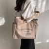 Classroom Canvas Bag Female Letter Tote Bag Commuter Large Capacity One Shoulder Crossbody Bag