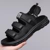 Fashion Men's Summer New 2024 Sandals Men's Leather Beach Shoes Casual Men's Shoes Fashion Slippers Stripe Sandals Rubber Mens Shoes