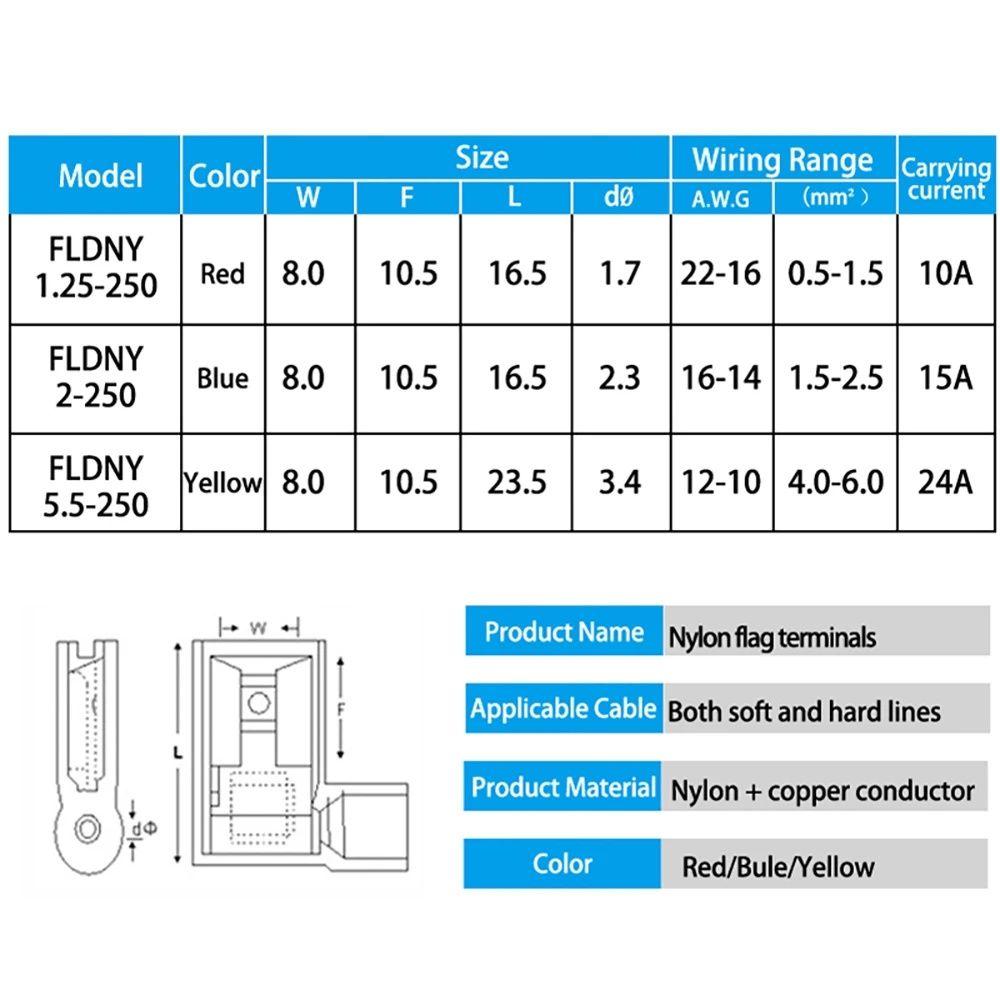 Female Insulated 6.3mm Wire Connector Nylon Crimp Crimp Terminal Terminator Quick Wire Connector