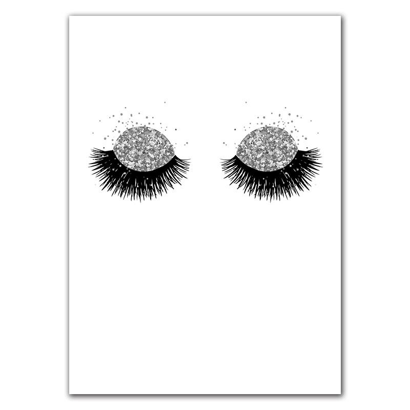 Красивые ресницы с принтами, иллюстрация для макияжа, красота, постер, декор, художественная картина на холсте, спа-салон, студия, Настенный декор HD3118