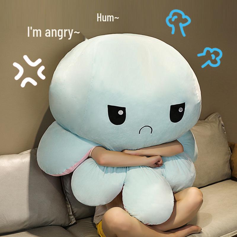 Двусторонний плюшевый осьминог - Двусторонняя меняющая лицо танцующая кукла