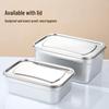 Глубокий квадратный контейнер из нержавеющей стали 304 для свежих продуктов, коммерческий, с крышкой, для хранения в морозильной и холодильной камерах