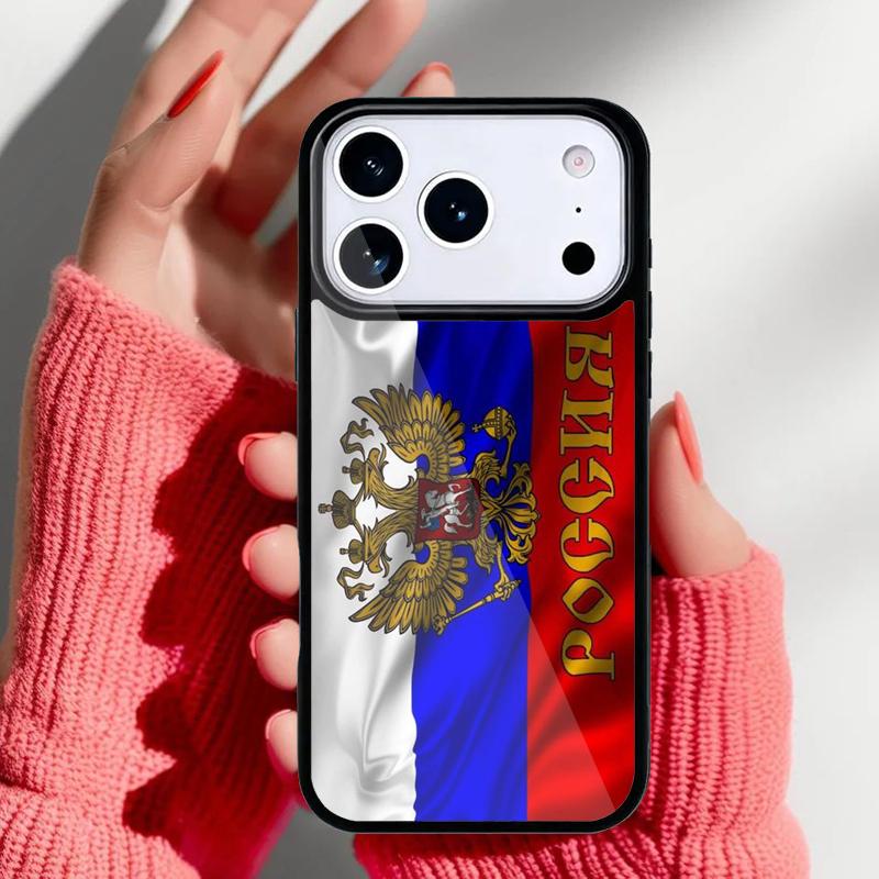 Russia Flag Phone Case for iPhone 17 Air 16e 15 14 13 Pro Max Back Cover for 12 11 Pro Coque