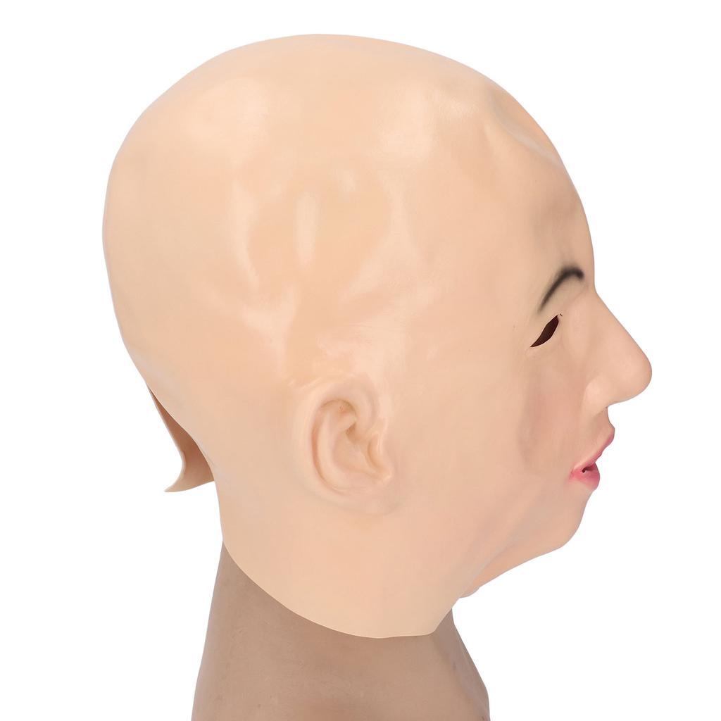 Полная голова женщины из латекса с реалистичными отверстиями для глаз, реалистичное женское лицо из латекса для косплей-вечеринки Cro