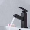 Черный матовый выдвижной кухонный смеситель для раковины в ванной комнате, однорычажный смеситель