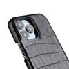 Чехол из кожи с тиснением под крокодила для iPhone 16 15 13 14 11 12 Pro Max 13 Mini XR X XS с замшевой подкладкой Жесткий ПК Противоударный чехол