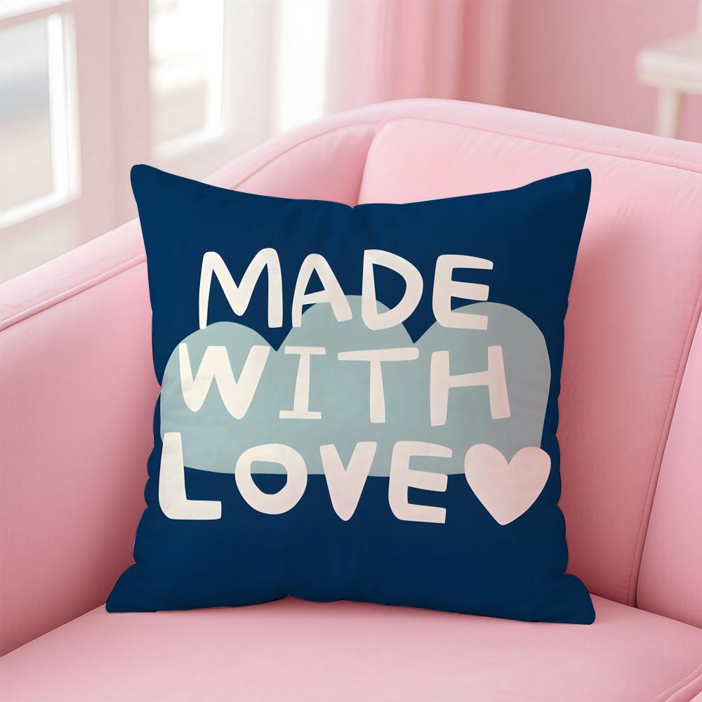 Casual daily Minimal English letters Cushion Cover Linen Pillowcase Cover Soft Decor for Sofa Home Room