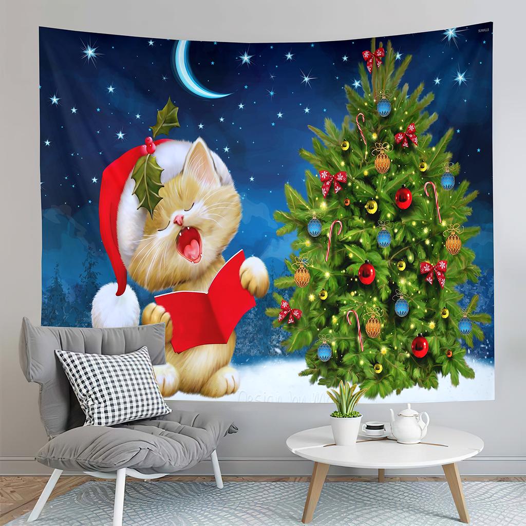 Рождественский гобелен, зимний гобелен со снежинкой, милый гобелен со снеговиком, настенный гобелен для спальни, домашний декор, гобелен