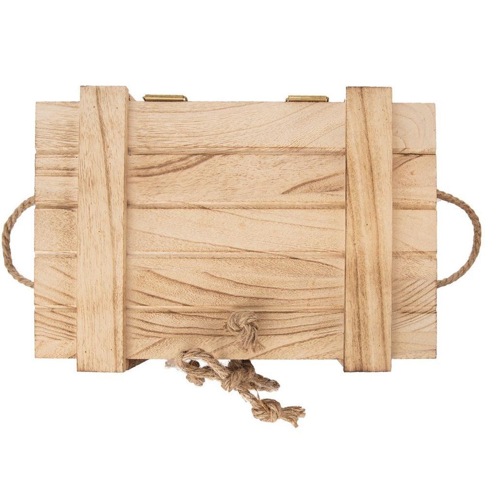 Деревянный ящик для хранения с крышкой 30x21x12 см
