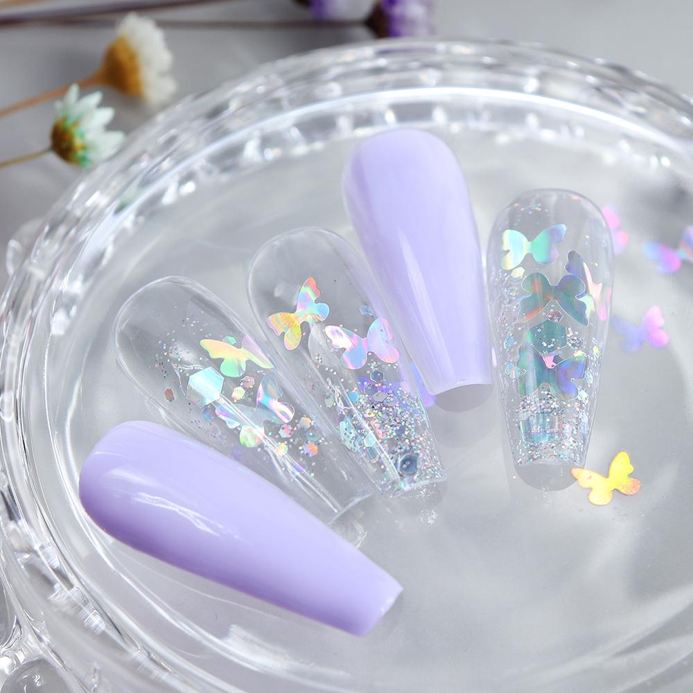 12Grids 3D Butterfly Shape Sequin Nail Art Glitter Flakes Mixed Mini Paillette Sparkly DIY Nail Art Decortion Nails Accessories