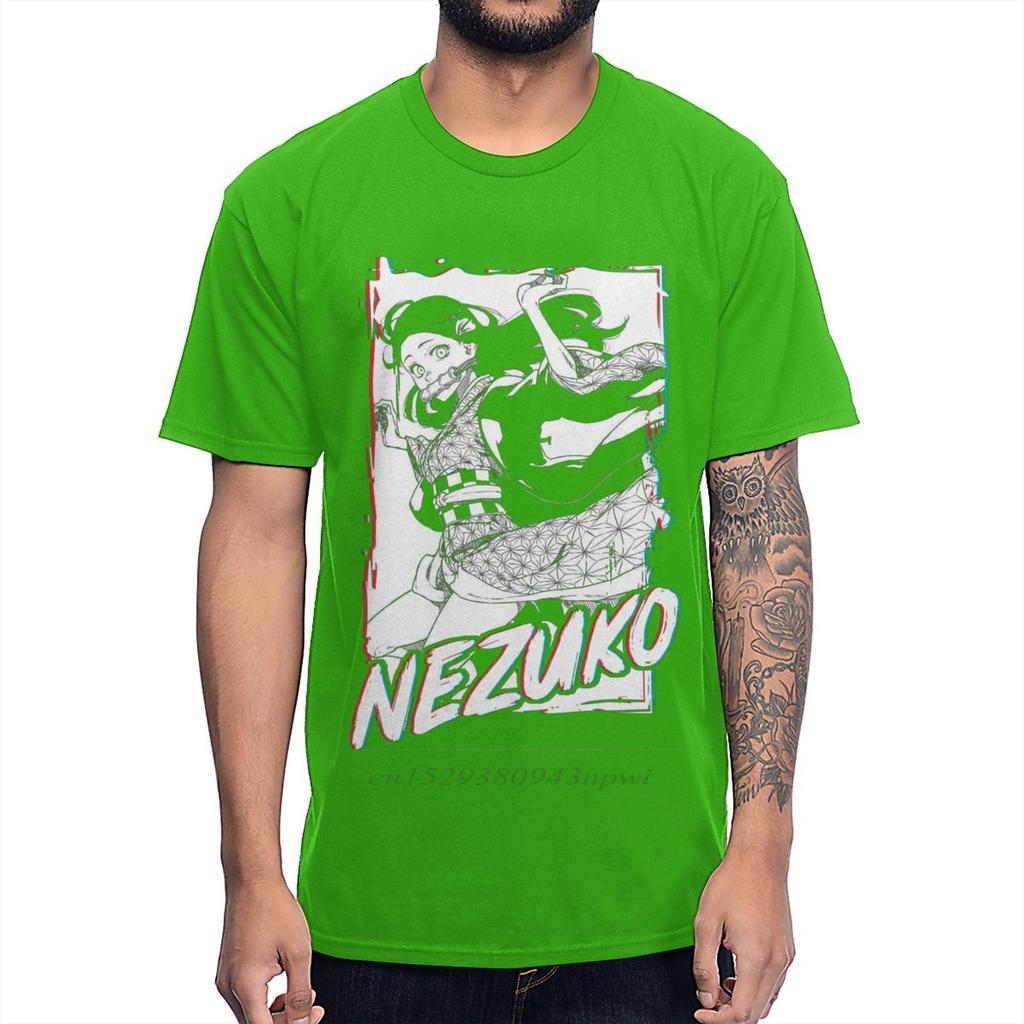 Demon Slayer Kimetsu no Yaiba T Shirt Vaporwave Kamado Nezuko Graphic Print Soft Cotton Tshirt Guys Punk Designer Streetwear