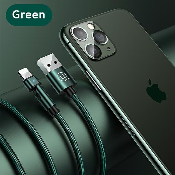 USAMS Braided Swivel Cable U60 2ALightning green/green 1m SJ476USB02 (US-SJ476)