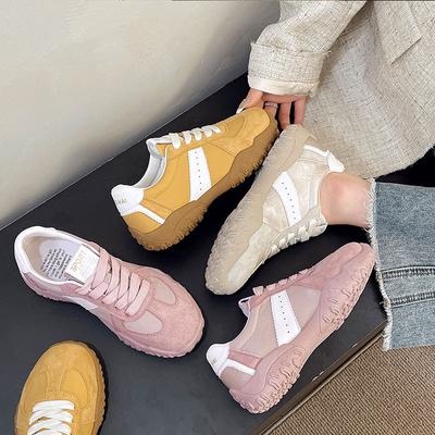 Первый слой коровьей кожи ~ натуральная кожа с мягкой подошвой немецкие кроссовки Forrest Gump женские весенне-летние 2025 новые повседневные кроссовки на платформе