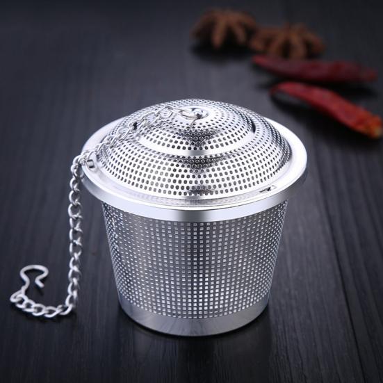 Свободная корзина из нержавеющей стали, держатель для заваривания чайных листьев, фильтр для заваривания с цепочкой