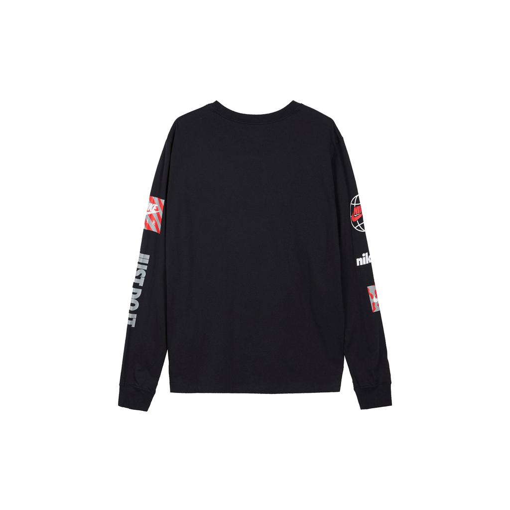 Nike Air Logo Print Breathable Long-Sleeve T-Shirt Men Tops Black DJ1416-010