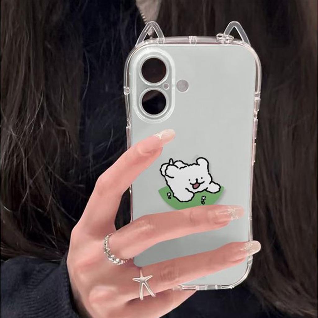 Милый защитный чехол с подушкой безопасности от падения для телефона Apple, с ушками кошки, мультяшный, для телефона Apple, премиальное качество