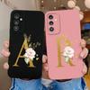 For Samsung Galaxy A03 A13 A14 A31 A50 A51 A52 A54 A71 Case Liquid Silicone Flower Letters Soft Cover For Samsung Galaxy Phone Bumper Bags Cases
