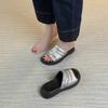 Spot! Slack pleated Bangkok drag flat-bottomed slippers 2025 summer new soft-soled slippers that are not tired of feet