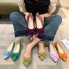 Women Girls Solid Big Size Slip On Flat Shallow Comfort Casual Single Shoes Multicolor