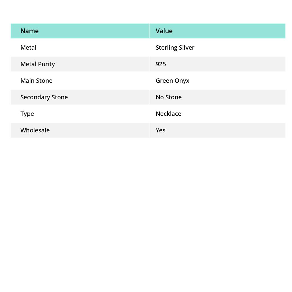 Натуральный зеленый оникс, ювелирное ожерелье из стерлингового серебра 925 пробы, 18 дюймов, N1u38