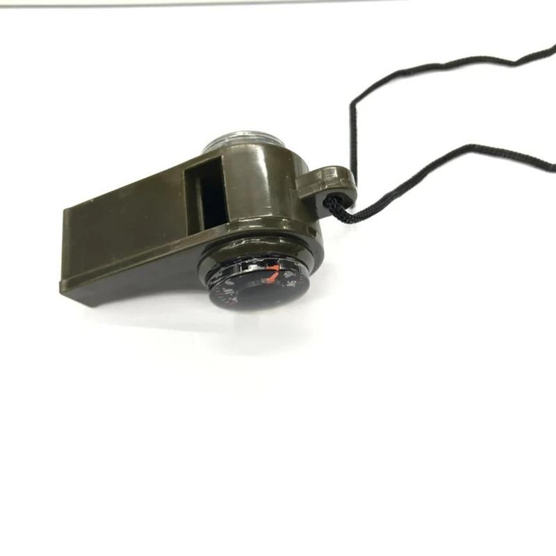 Outdoor Whistle Plastic Multifunctional Three In One Whistle, Life-saving Compass, Thermometer, Essential for Judges In The Wild