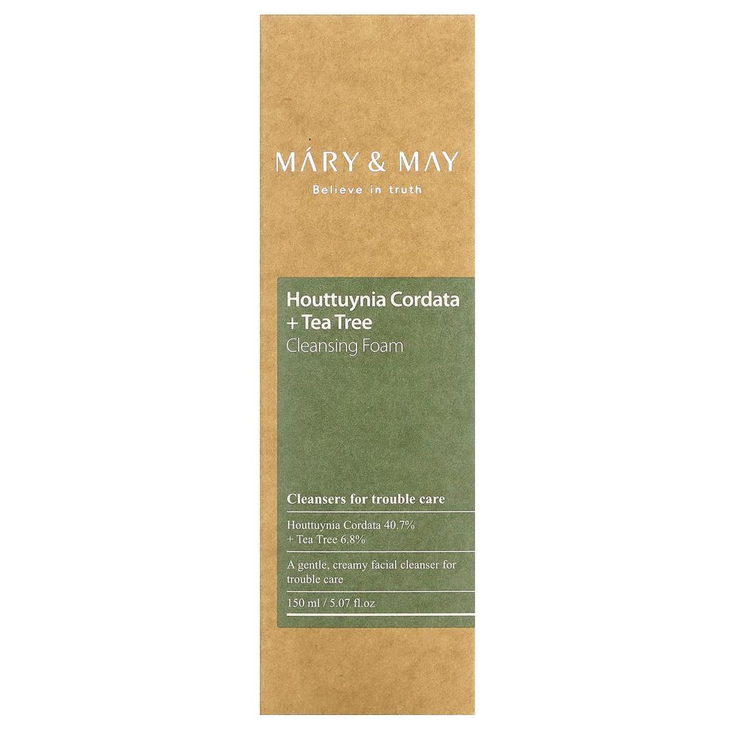 Mary & May, пенка для умывания с порошком лекарственной гречихи + чайное дерево, 150 мл (5,07 жидких унций)