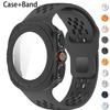 Силиконовый Ремешок+Чехол Для Samsung Galaxy Watch Ultra 47 Спортивный Браслет Ремешок для Galaxy Watch Ultra Закаленное Стекло Чехол Ремешок
