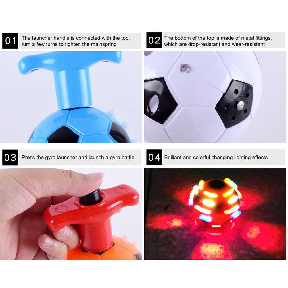 LED Light Up Flashing Rotary Scope for Kids Music Flash Light Football Toy Electric Fingertip