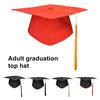 Выпускной колпак с кисточкой, шляпа бакалавра с регулируемым размером, эластичная лента, аксессуар для выпускного платья, церемония вручения диплома магистра