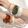 Irregular Resin Bangles Geometric Retro Hand Ring Unique Chunky Bracelets  Women