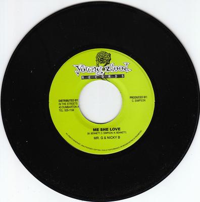 7-дюймовая запись MR. G & NICKY B - Меня Она Любит НИКОГО Young Blood Rec 2002 Ямайка Регги, Ска и Даб Б/У