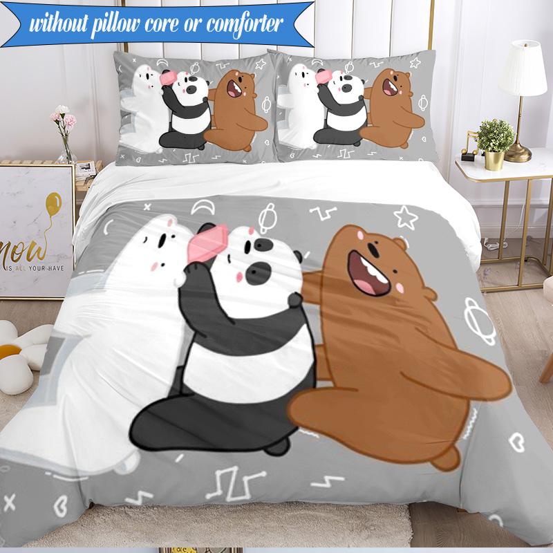 Bears Friends Adventure 3pcs K-pop music group Bedding set,Ideal for Bedroom, Dormitory,Including Duvet Cover And 2pcs Pillowcases,Fan gifts
