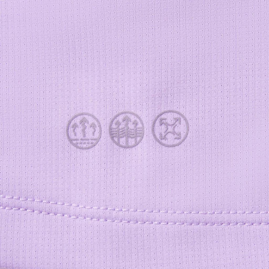 Li Ning Беговая серия Однотонная футболка с логотипом, круглым вырезом, дышащая, универсальная, с коротким рукавом, женская, светло-фиолетовая ATSV088-2